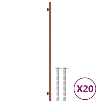 vidaXL kapi käepidemed 20 tk, pronks, 480 mm, roostevaba teras