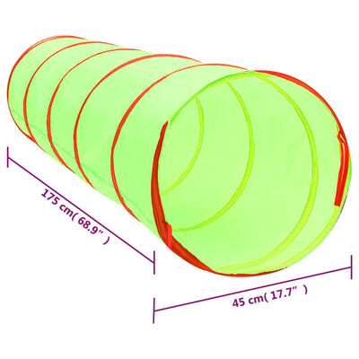 vidaXL laste mängutunnel, roheline, 175 cm, polüester