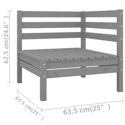 vidaXL 7-osaline aiadiivani komplekt, hall, täismännipuit