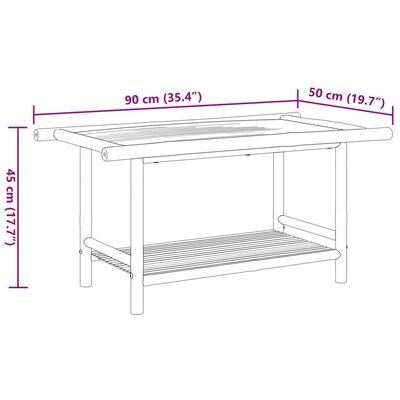 vidaXL kohvilaud, 90 x 50 x 45 cm, bambus