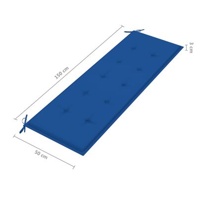 vidaXL 3-kohaline aiapink padjaga 150 cm, hall, eukalüptipuit