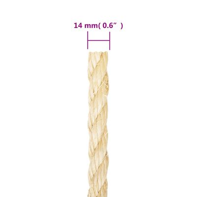 vidaXL köis 100% sisal 14 mm 25 m