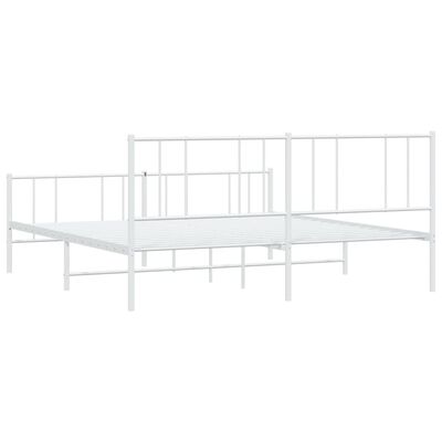 vidaXL metallist voodiraam peatsi ja jalutsiga, valge, 183x213 cm