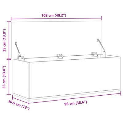 vidaXL hoiukast, suitsutatud tamm, 102 x 35 x 35 cm, tehispuit