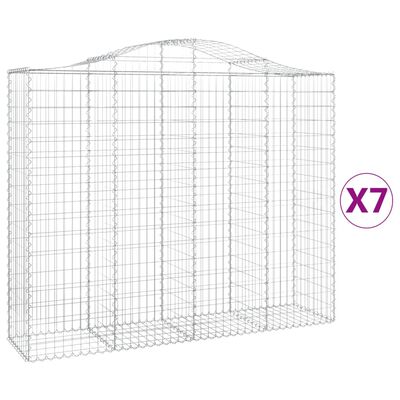 vidaXL kaarekujulised gabioonkorvid 7 tk, 200x50x160/180 cm, raud