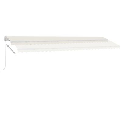 vidaXL käsitsi sissetõmmatav varikatus LED-iga, 600 x 300 cm, kreemjas