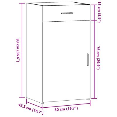 vidaXL puhvetkapp, pruun tamm, 50x42,5x93 cm, tehispuit