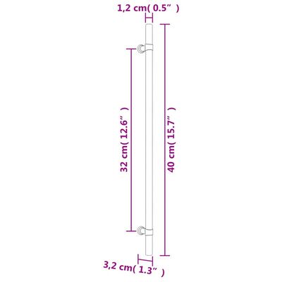 vidaXL kapi käepidemed 5 tk, must, 320 mm, roostevaba teras