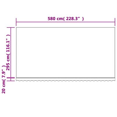 vidaXL varikatuse asenduskangas, mitmevärviline, triibuline, 6 x 3 m