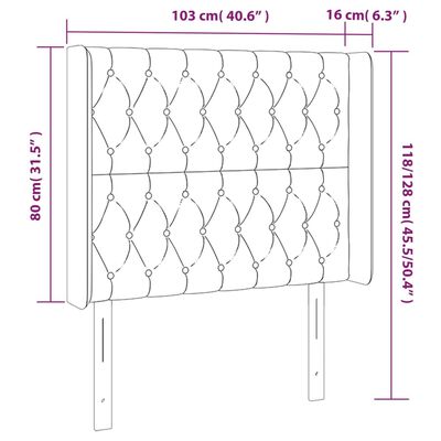 vidaXL voodipeats servadega, roosa, 103x16x118/128 cm, samet