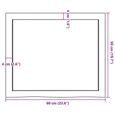 vidaXL seinariiul, tumepruun, 60x50x(2-4) cm, töödeldud tammepuit