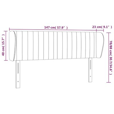 vidaXL voodipeats servadega, must, 147x23x78/88 cm, kangas