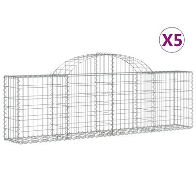 vidaXL kaarekujulised gabioonkorvid 5 tk, 200x30x60/80 cm, raud