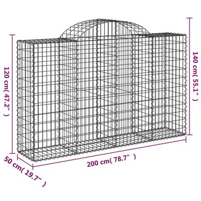 vidaXL kaarekujulised gabioonkorvid 10 tk, 200x50x120/140 cm, raud