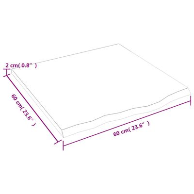 vidaXL vannitoa tasapind, tumepruun, 60x60x2 cm, töödeldud täispuit