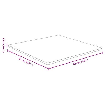 vidaXL lauaplaat, 80x80x1,5 cm, bambus