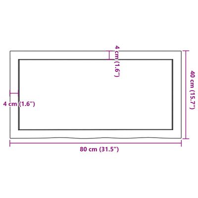 vidaXL vannitoa tasapind, tumepruun, 80x40x(2-6) cm töödeldud täispuit