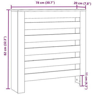 vidaXL radiaatori kate, hall Sonoma tamm, 78x20x82 cm, tehispuit