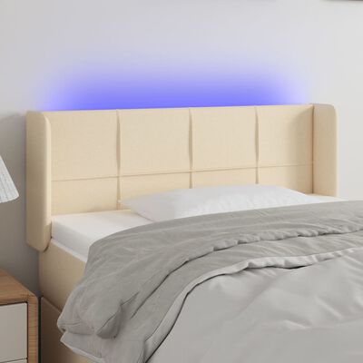 vidaXL LED-voodipeats, kreemjas, 83x16x78/88 cm, kangas