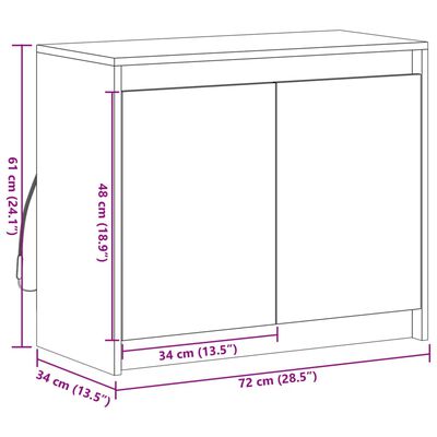 vidaXL puhvetkapp LED-tulega, Sonoma tamm, 72x34x61 cm, tehispuit