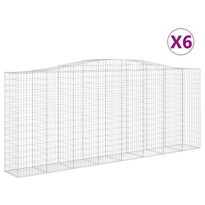 vidaXL kaarekujulised gabioonkorvid 6 tk, 400x50x160/180 cm, raud