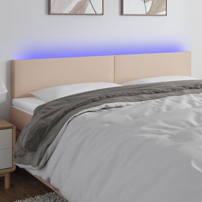 vidaXL LED-voodipeats, Cappuccino, 160x5x78/88 cm kunstnahk