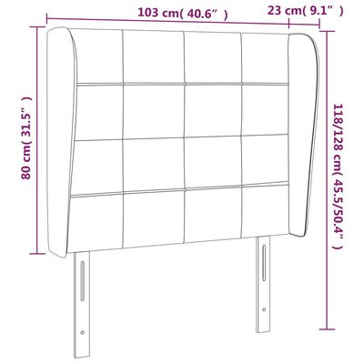 vidaXL voodipeats servadega, must, 103x23x118/128 cm, samet