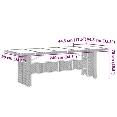 vidaXL 7-osaline aiamööbli komplekt patjadega, hall, polürotang