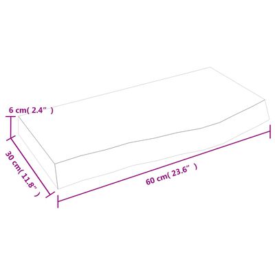 vidaXL vannitoa tasapind, 60 x 30 x (2-6) cm, töötlemata täispuit