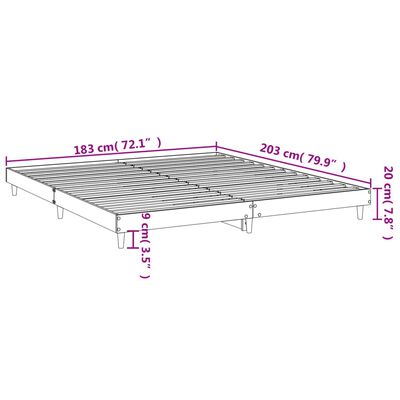 vidaXL voodiraam, valge, 180 x 200 cm, tehispuit