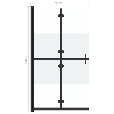 vidaXL kokkupandav dušinurga sein, matt ESG-klaas, 70 x 190 cm