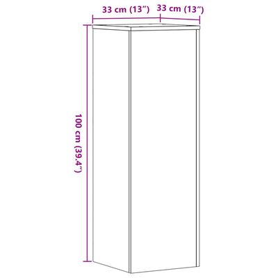 vidaXL taimealus, Sonoma tamm, 33 x 33 x 100 cm, tehispuit