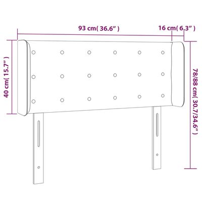 vidaXL LED-voodipeats, roheline, 93x16x78/88 cm, kangas