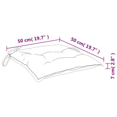 vidaXL toolipadjad 4 tk, mustad ruudud, 50 x 50 x 7 cm, kangas