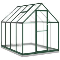 vidaXL kasvuhoone alusraamiga, roheline, 224x169x202 cm, alumiinium