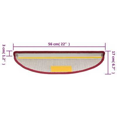 vidaXL trepivaibad 10 tk, 56x17x3 cm, bordoopunane