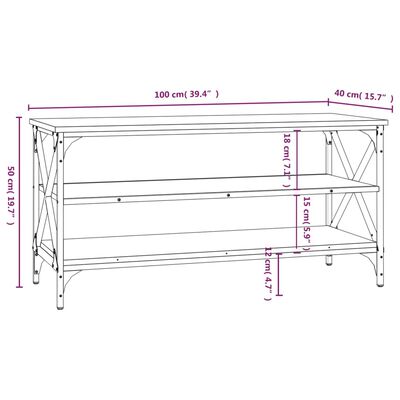 vidaXL telerikapp, hall Sonoma, 100x40x50 cm, tehispuit