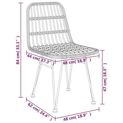 vidaXL 5-osaline aiamööbli komplekt, polürotang