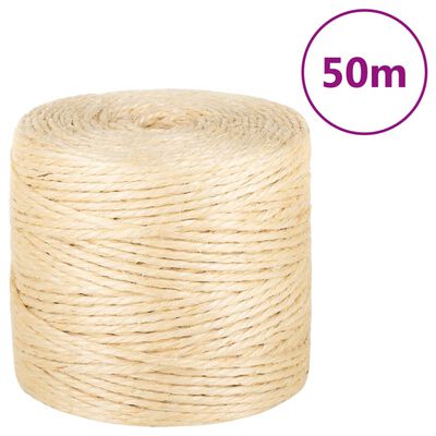 vidaXL köis 100% sisal 4 mm 50 m