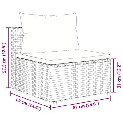 vidaXL 5-osaline aiamööbli komplekt patjadega, pruun, polürotang