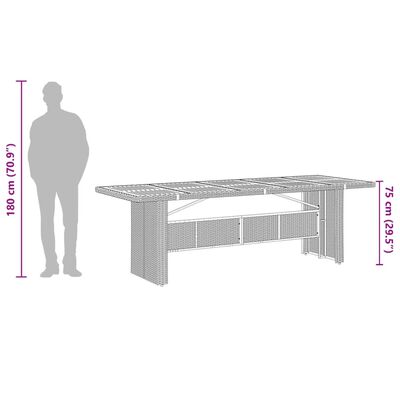 vidaXL 7-osaline aiamööblikomplekt patjadega, must, polürotang