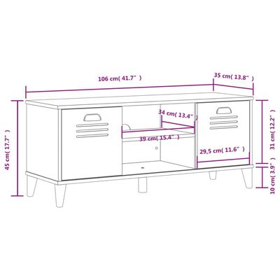 vidaXL jalatsipink "VIKEN", valge, 106 x 35 x 45 cm, tehispuit