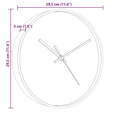 vidaXL seinakell kuldne ja valge Ø29,5 cm polüstüreen ja klaas