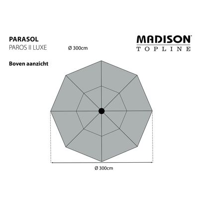 Madison aia päikesevari "Paros II Luxe", 300 cm, helebeež