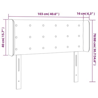 vidaXL LED-voodipeats, tumesinine, 103x16x78/88 cm, samet