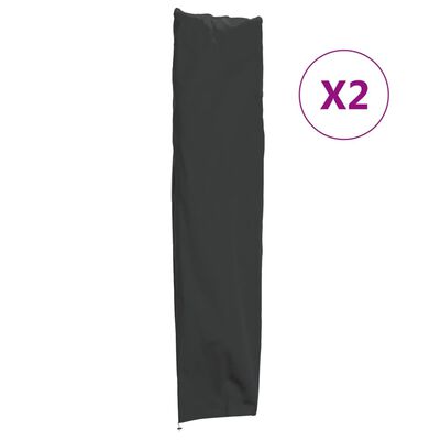 vidaXL aia päikesevarju katted 2 tk, must, 240x57/57 cm, 420D Oxford