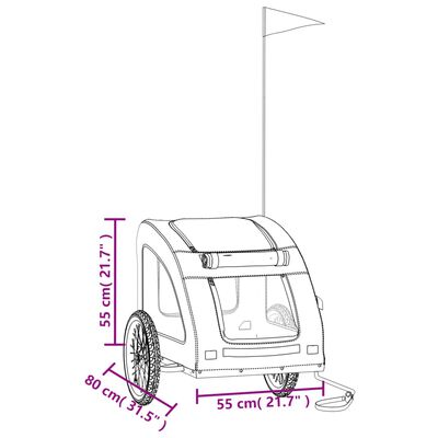 vidaXL lemmiklooma ratta järelkäru, must, oxford kangas/raud