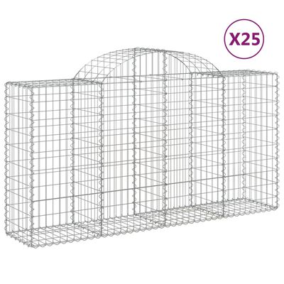 vidaXL kaarekujulised gabioonkorvid 25 tk, 200x50x100/120 cm, raud