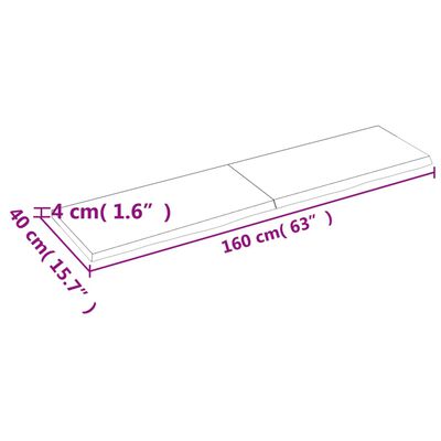 vidaXL lauaplaat, tumepruun, 160x40x(2-4) cm, töödeldud tammepuit