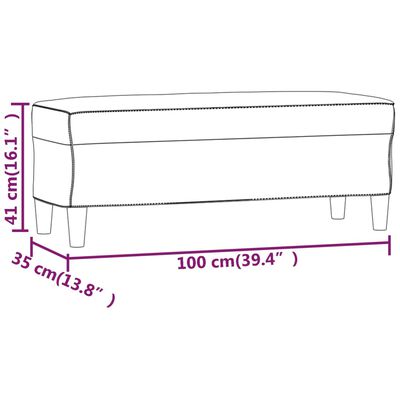 vidaXL pink, veinipunane, 100 x 35 x 41 cm, samet